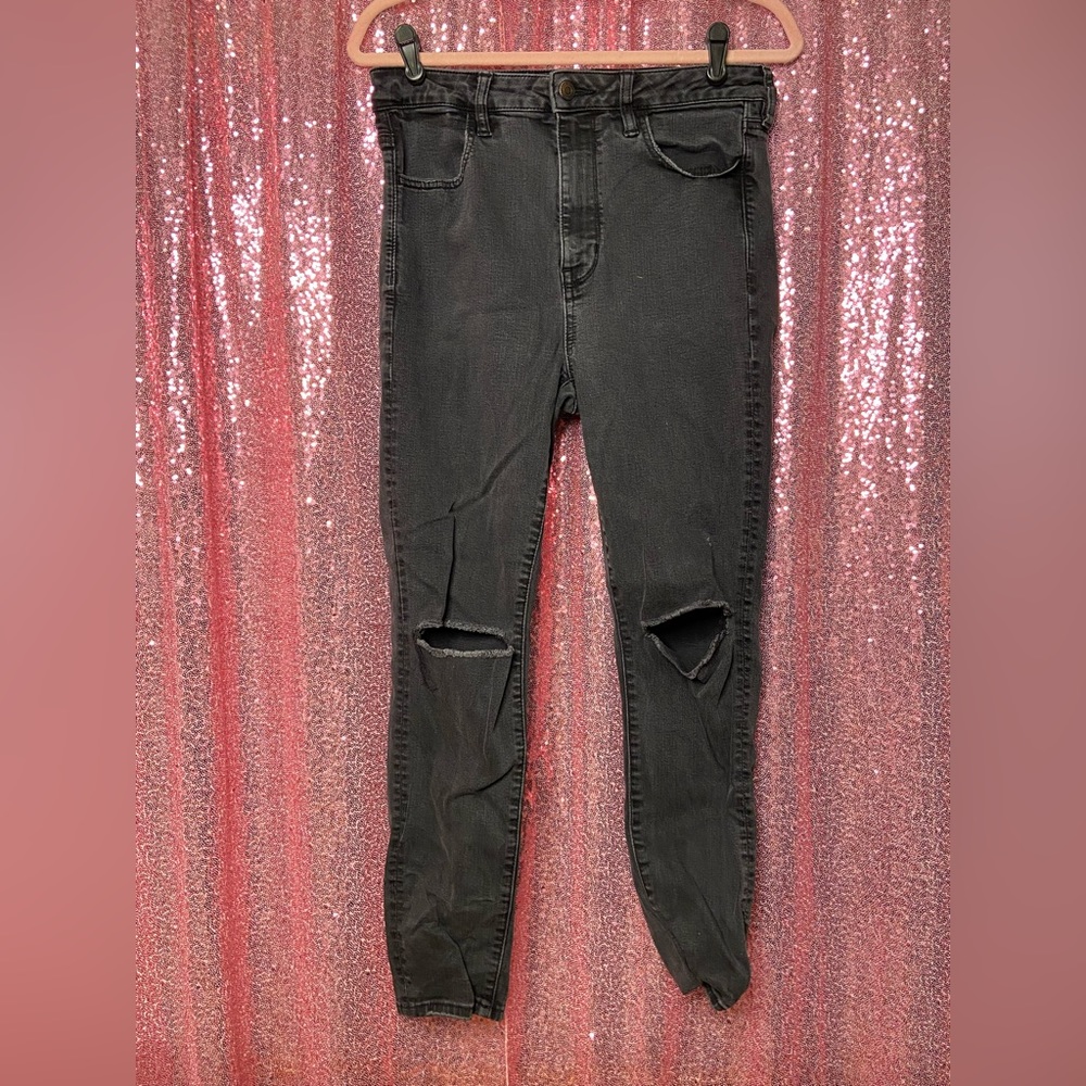 Black AEO super hi-rise jegging